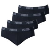 PUMA Herren BASIC Brief Unterhose 4er Pack schwarz/schwarz/schwarz/schwarz 200 - L -